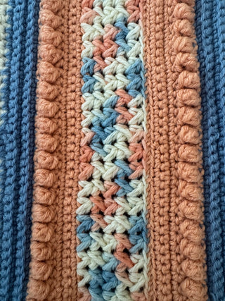 Vintage, hand crocheted afghan/ throw