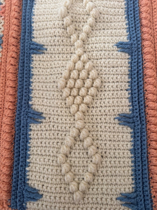 Vintage, hand crocheted afghan/ throw