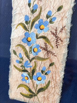 16 1/4"Lx11 1/4"W Blue Floral Artwork