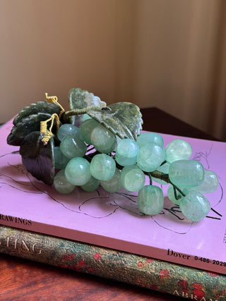 Vintage, jade grape Custer with leafs.Made in Italy