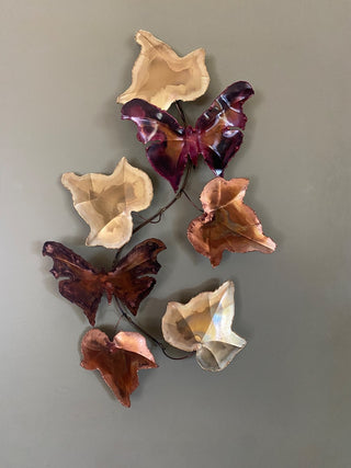 Maple Leaves and Butterflies-Metal Wall Art