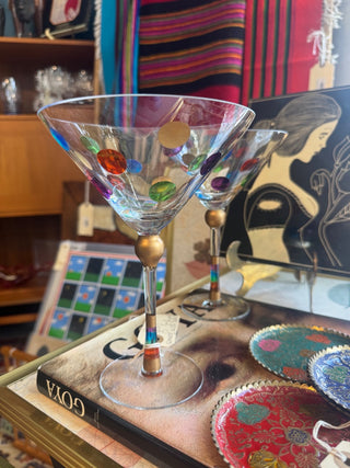 Vintage, Momo Panache hand cut martini glasses ( set of2)