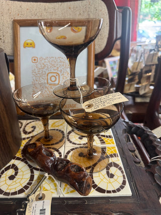 Vintage, Noritake viewpoint Brown champagne glasses ( set of 4)