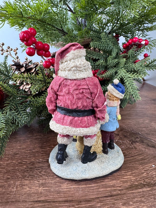 Santa with Toy Sack and Little Boy