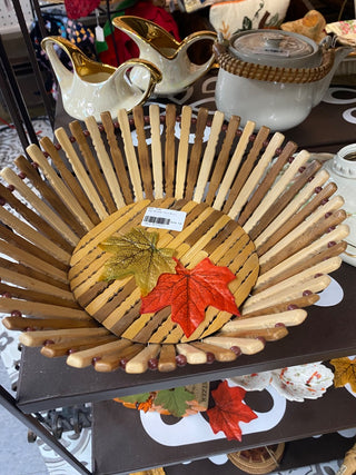 Vtg Wooden Fruit Bowl