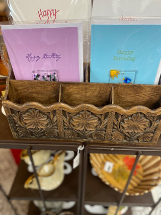 Vintage Lerner 1950s Faux Wood Desk Organizer