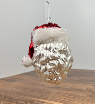 5.25" Glass Santa Head Ornament