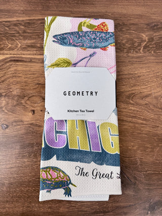 Greetings From Michigan Tea Towel - 18" x 30"
