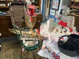 VTG Ice Cream Parlor Table (Marble Top) Set with Two Chairs (as is)