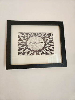 Framed "Imagine" print of mosaic in memory of John Lennon