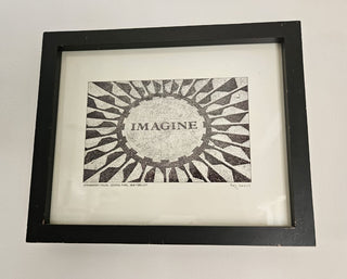 Framed "Imagine" print of mosaic in memory of John Lennon