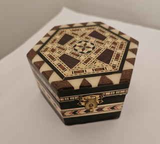Laguna Wooden Inlay Trinket Box, Octagonal Shape