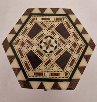 Laguna Wooden Inlay Trinket Box, Octagonal Shape