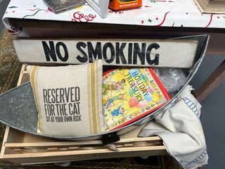 HM B/W 'No Smoking' Wood Sign