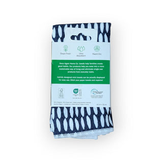13" x 13" Eco Friendly Mighty Minis Towel Set - Beans in Navy (set of 3)