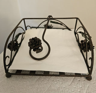 Metal Pinecone and Fir Napkin Holder