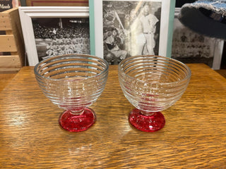 Anchor Hocking '40s Pink Manhattan Parfait Crystal Dish (Set of 2)