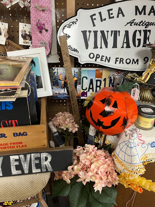 Faux VTG "VTG Flea Market" Enamel Sign - New