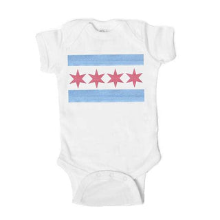 Chicago Flag Illinois Baby Onesie Bodysuit - Great for Gifting