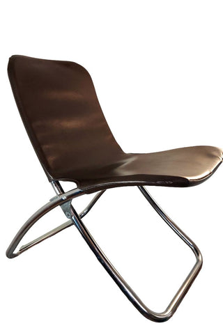 1972 Bob Fujioka Designed for Samsonite by Design West  - Folding Sling chrome tubular steel frame Chair (As-Is)