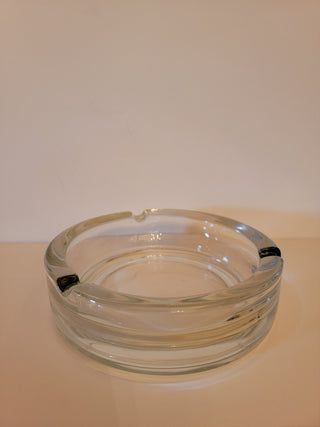 Heavy clear glass ashtray