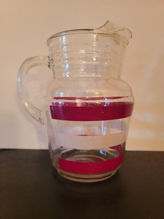 Large red & white striped pitcher