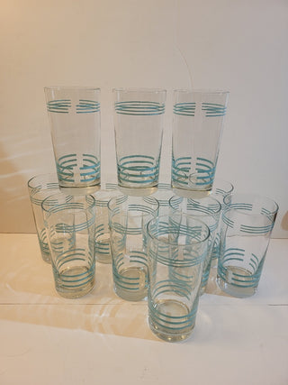 Turquoise Fiesta color striped tumbler