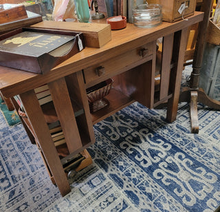 Mission oak bookshelf desk (42”x27”x30”)