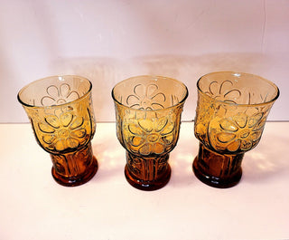 Libbey Country Garden amber glass