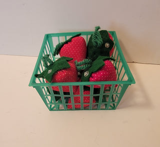 Strawberries in green basket