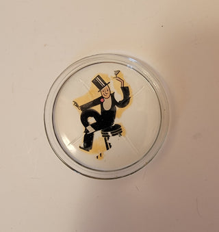 Man in top hat glass coaster