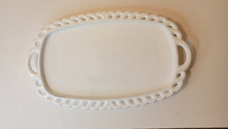 Milk glass tray