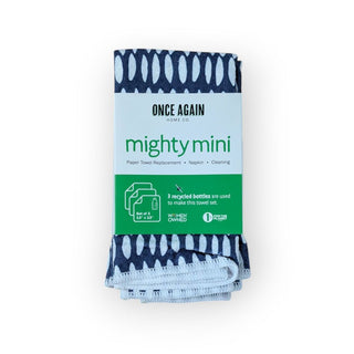 13" x 13" Eco Friendly Mighty Minis Towel Set - Beans in Navy (set of 3)