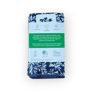13" x 13" Eco Friendly Mighty Minis Towel Set - Herb Navy