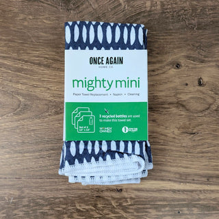 13" x 13" Eco Friendly Mighty Minis Towel Set - Beans in Navy (set of 3)