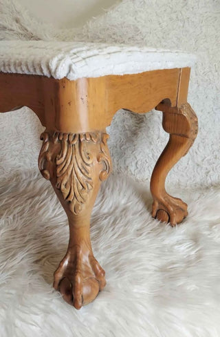 Chippendale style Claw and Ball Cabriole Leg stool seat bench by Young and Hinkle