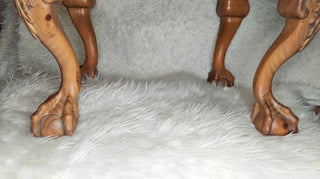 Chippendale style Claw and Ball Cabriole Leg stool seat bench by Young and Hinkle