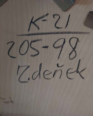 MCM Mersman style occasional Table with lower cabinet storage, walnut & Formica (As-Is)