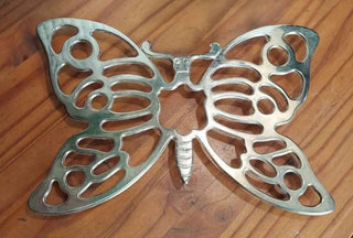 1970s, The Butterfly - Silver Plated Trivet by LEONARD SILVER MFG CO - FIRM - Price is Firm