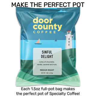 Sinful Delight Flavored Specialty Coffee, 1.5oz Full Pot Bag Price is Firm