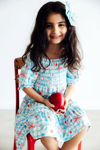Smart as an Apple Smocked Ruffle Dress - 2T