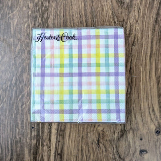Spring Plaid Paper Napkin Set
