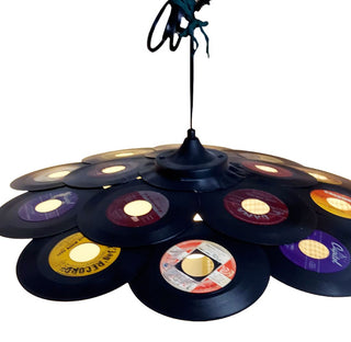 The Vinyl - Record Pendant Lamp.  Upcycled Vintage 45 RPM Vinyl Records lighting - plug in cord, bulb included. (AS-IS)