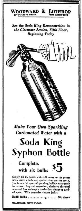 Art deco 1936 Soda King Soda Siphon Seltzer Water, handsomely designed Chrome plated