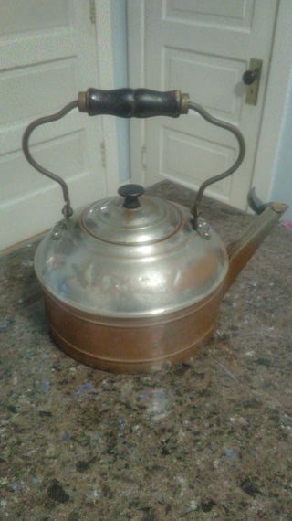 Very Large Privative Metal Tea pot French Country Farmhouse CottageCore