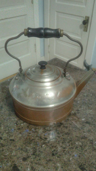 Very Large Privative Metal Tea pot French Country Farmhouse CottageCore