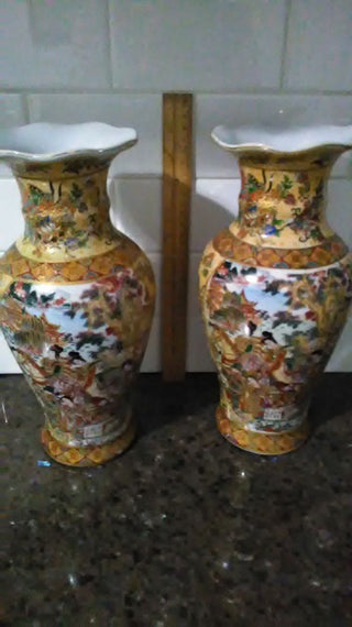 Set of 2 Cloisonné Vases