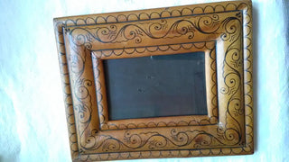 4X6 In Light Brown All Leather Picture Frame Western Deco Design