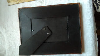 4X6 In Light Brown All Leather Picture Frame Western Deco Design