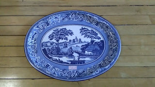 Printed Decorated Ware Oval Tin Tray Vintage 20"x15"